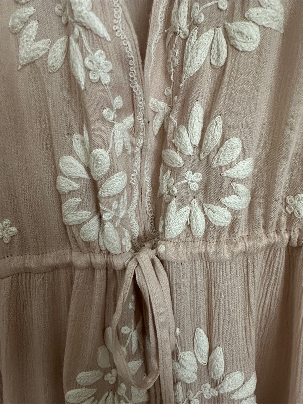 Free People Tan Maxi Dress with White Floral Embroidery - Picture 5 of 9